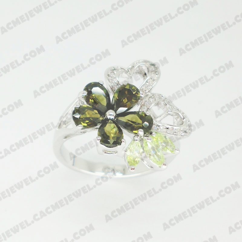 Rings Brass shiny Rhodium plating