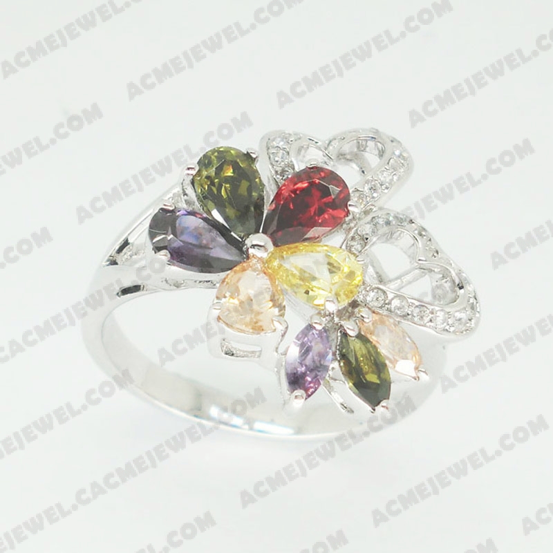 Rings Brass shiny Rhodium plating
