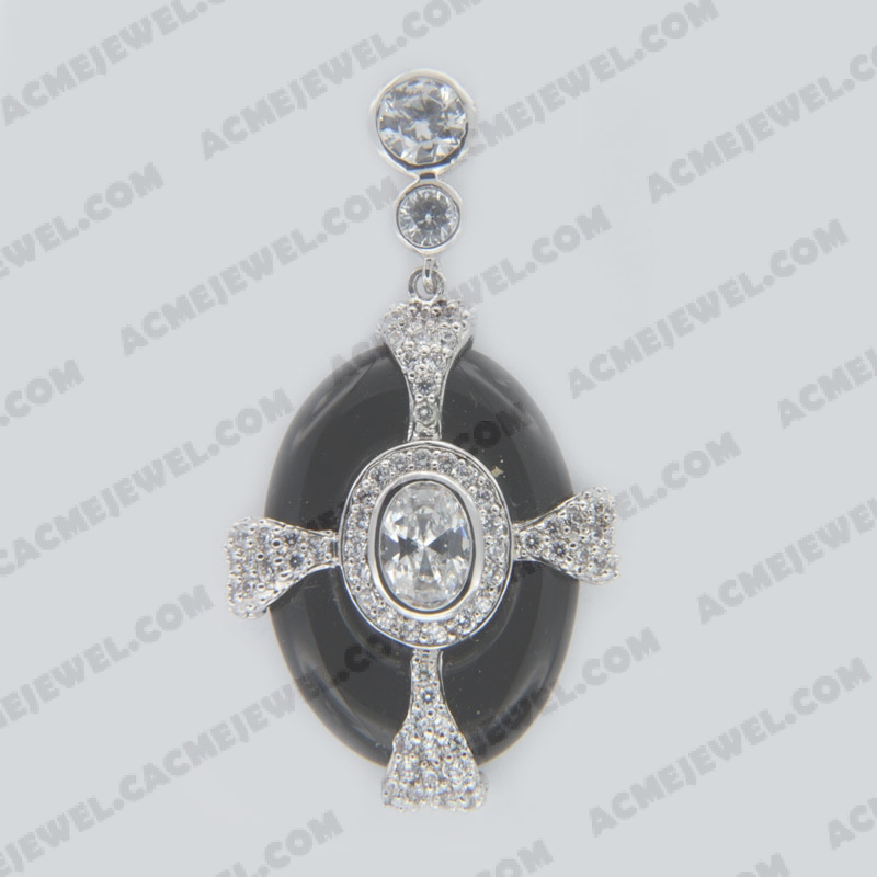 Pendants Brass shiny Rhodium plating