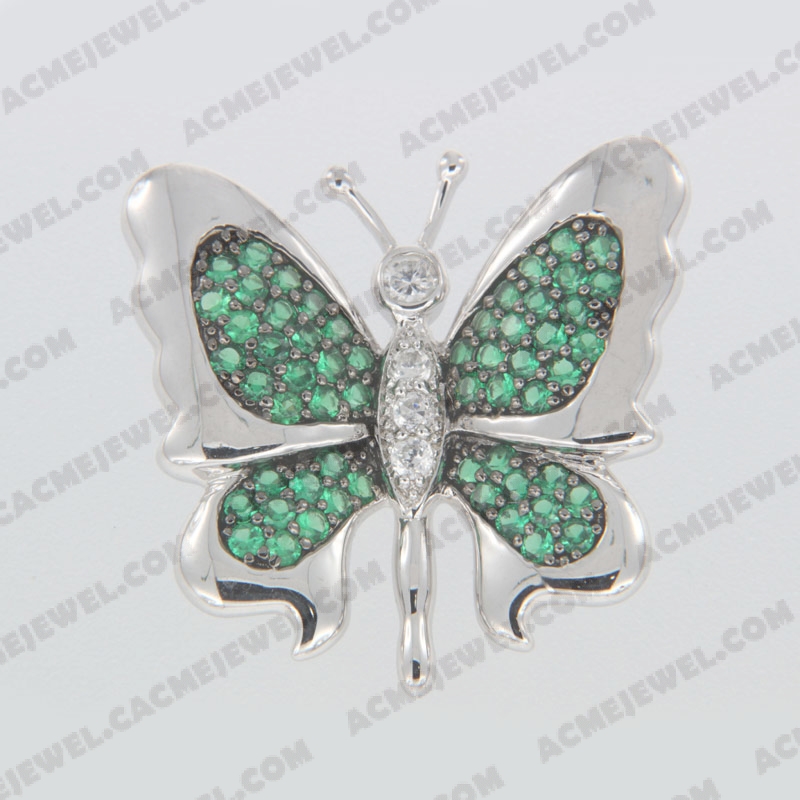 Pendants Brass shiny 2-tone(rhodium / black rhodium plating)
