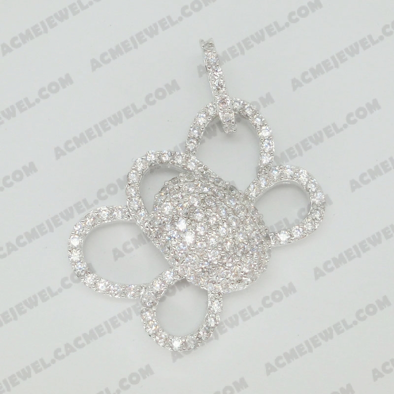 Pendants Brass shiny Rhodium plating
