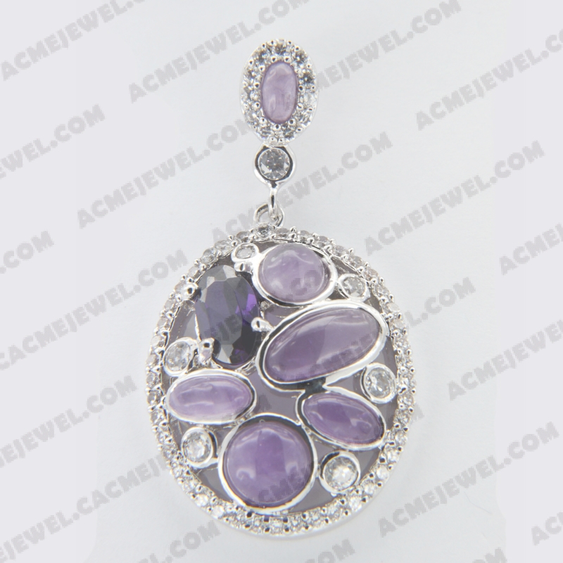 Pendants Brass shiny Rhodium plating