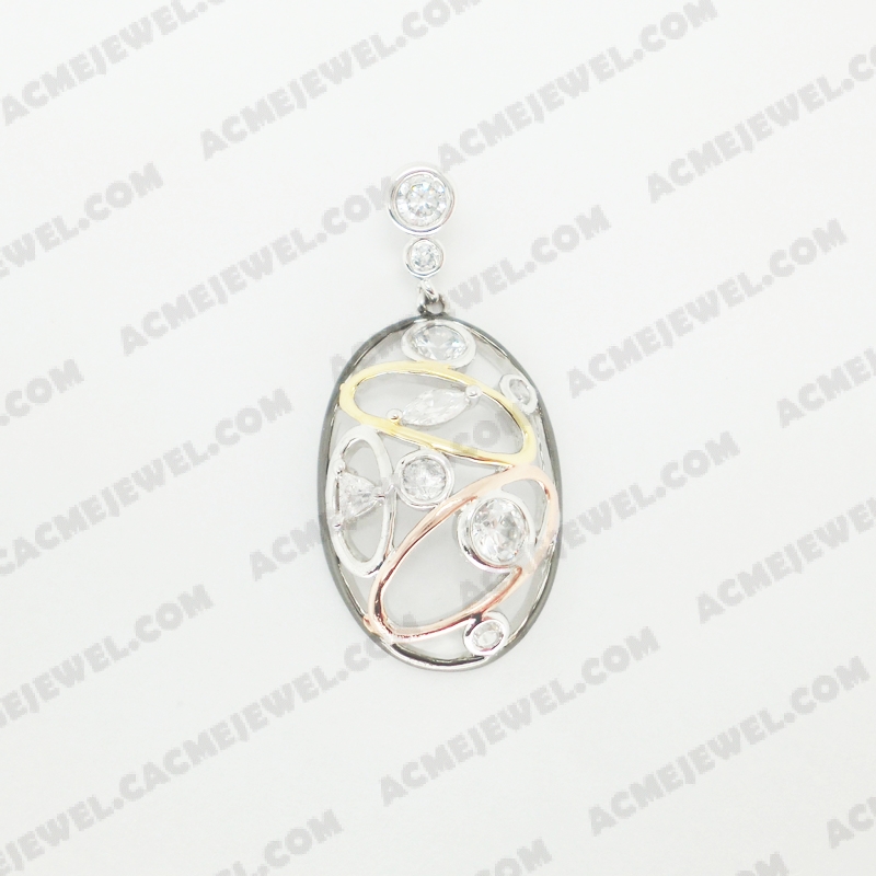 Pendants Brass shiny 4-tone(rhodium / black rhodium  / rose gold / gold plating)