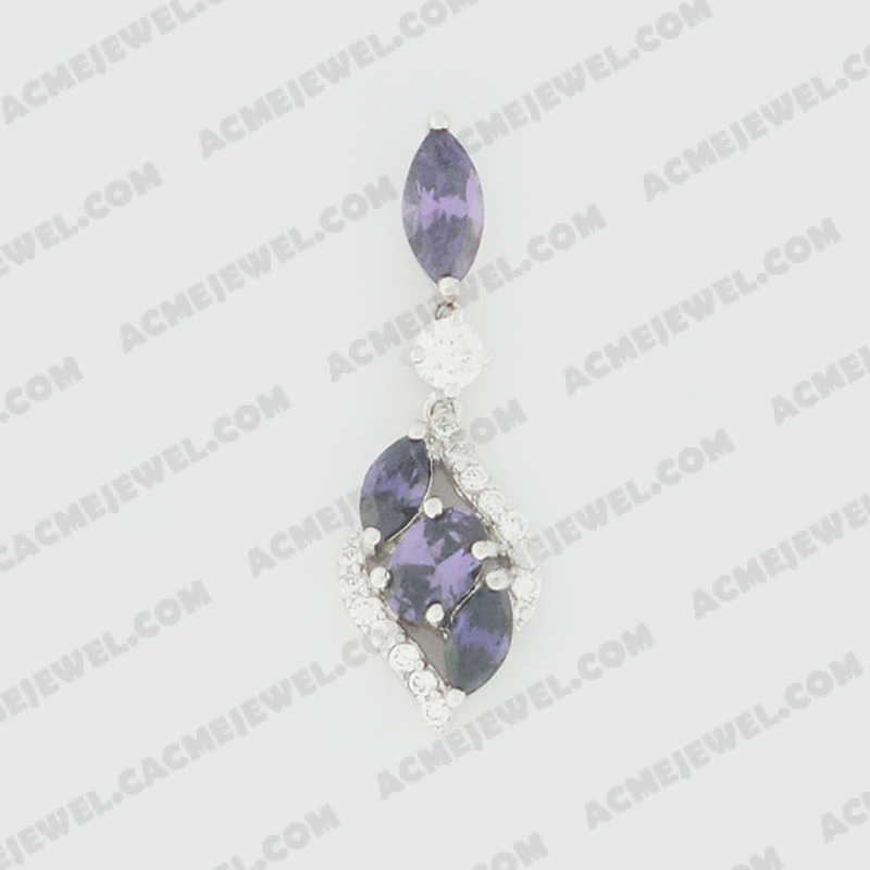 Pendants Brass shiny Rhodium plating