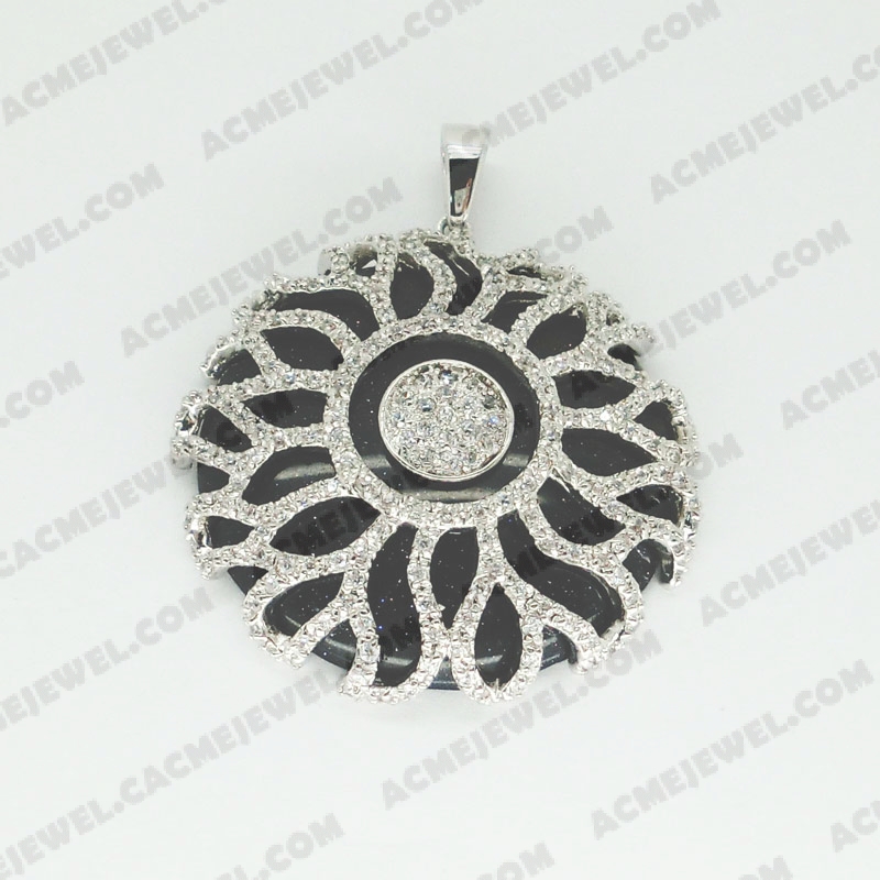 Pendants Brass shiny Rhodium plating
