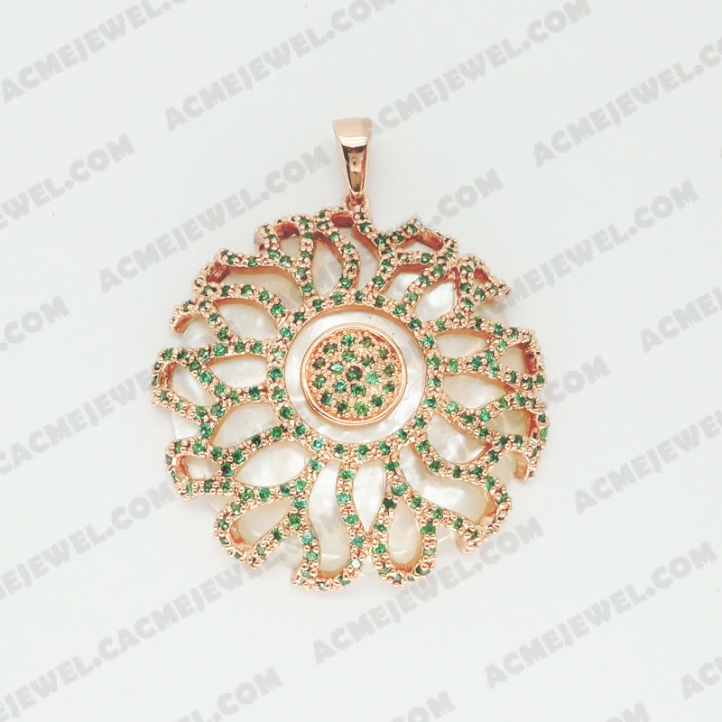Pendants Brass shiny Rhodium plating