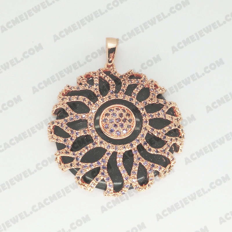 Pendants Brass shiny Rose gold plating