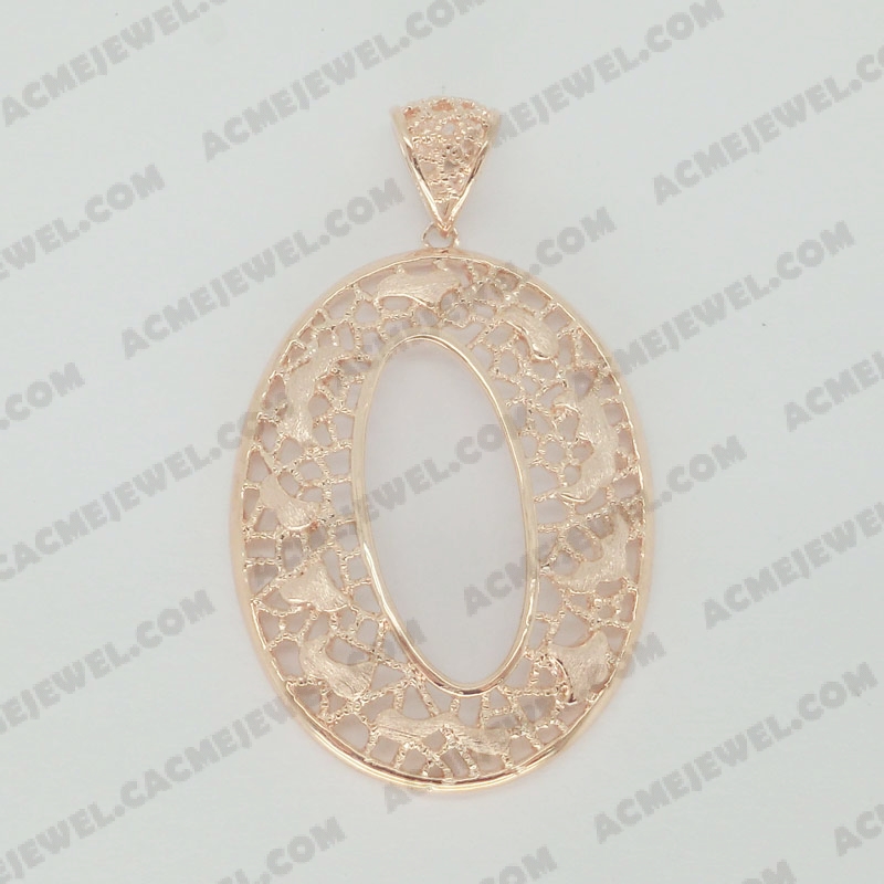 Pendants Brass sand / shiny 2-tone(rose gold plating(sand finishing)/rose gold plating)