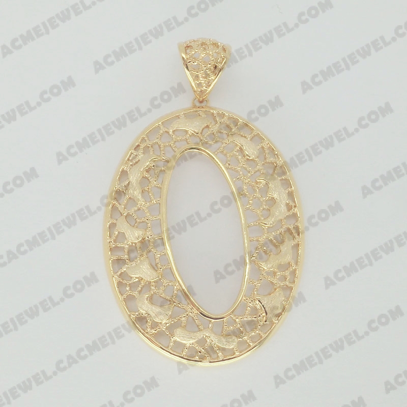 Pendants Brass sand / shiny 2-tone(gold plating(sand finishing) / gold plating)