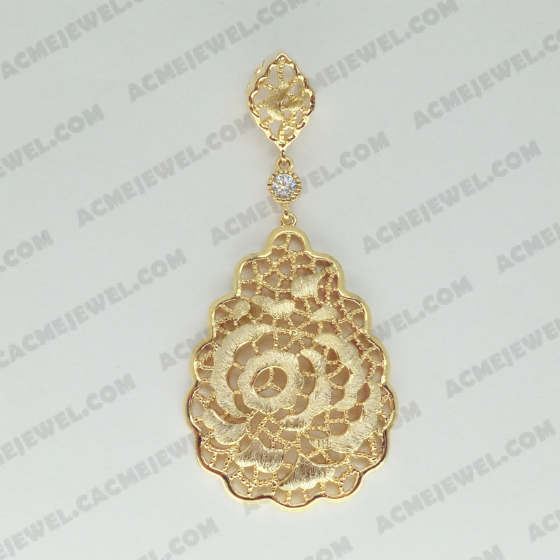 Pendants Brass sand / shiny 2-tone(gold plating(sand finishing) / gold plating)