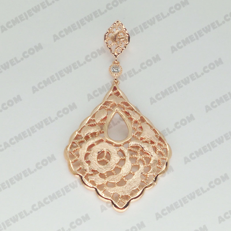Pendants Brass sand / shiny 2-tone(rose gold plating(sand finishing)/rose gold plating)