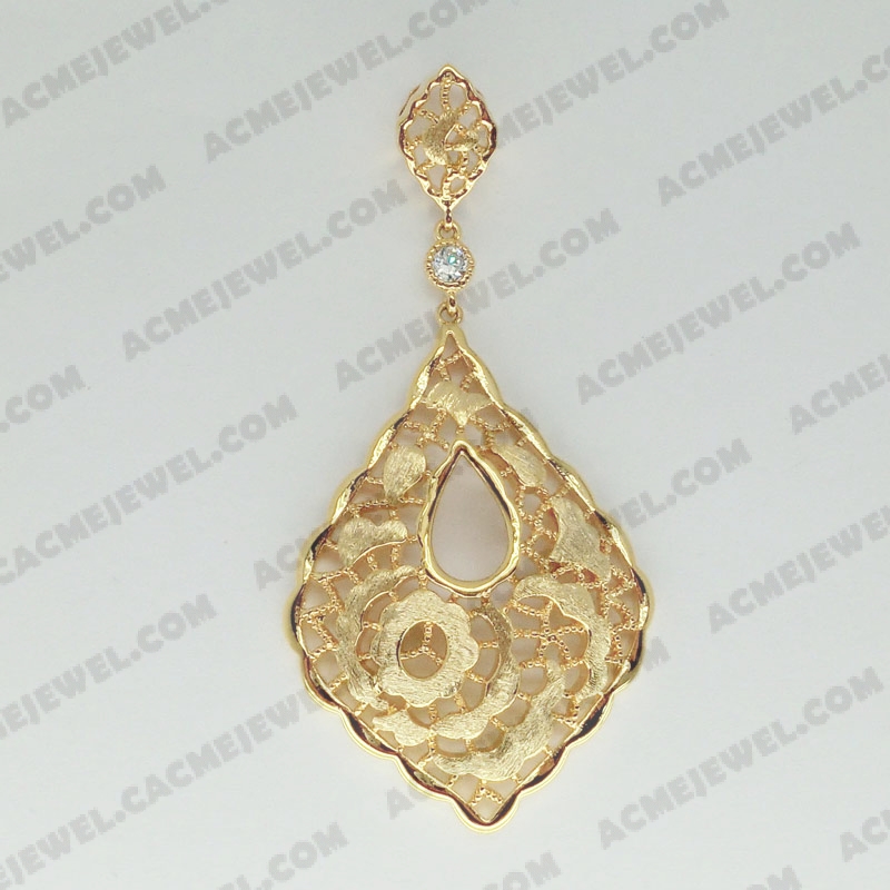 Pendants Brass sand / shiny 2-tone(gold plating(sand finishing) / gold plating)