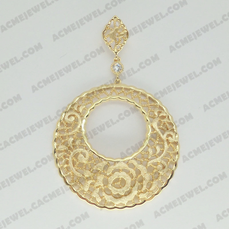 Pendants Brass sand / shiny 2-tone(gold plating(sand finishing) / gold plating)