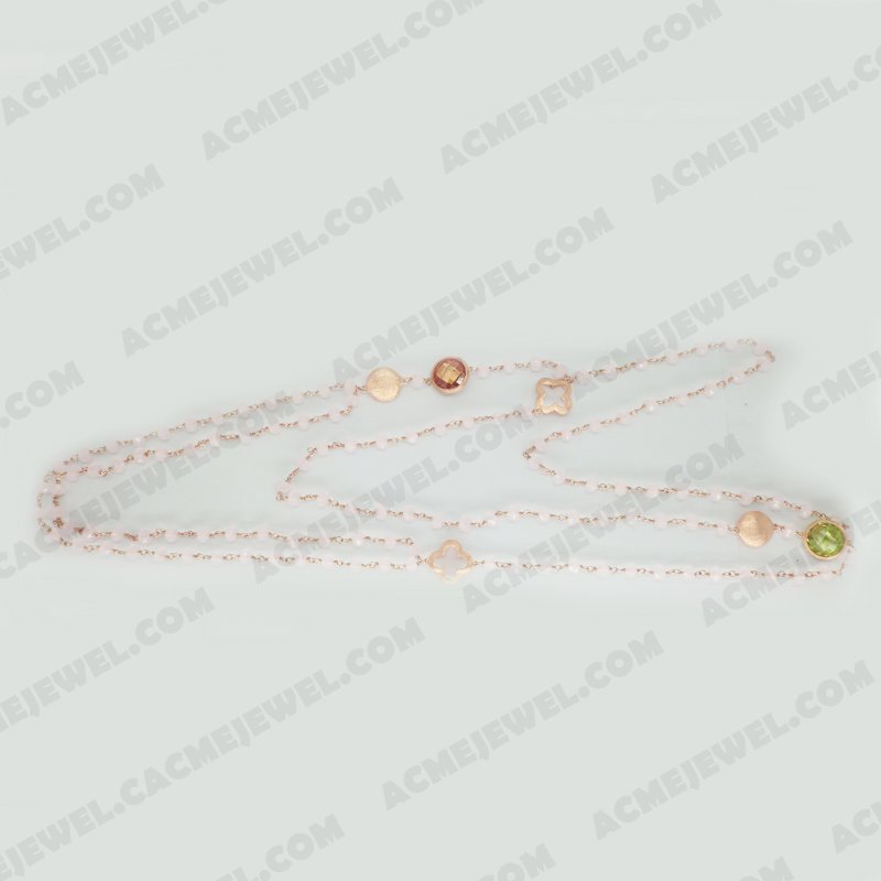 Necklace Brass Brushed / Shiny Rose gold