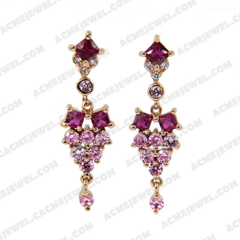 Earrings Silver / Brass  Rose gold plating