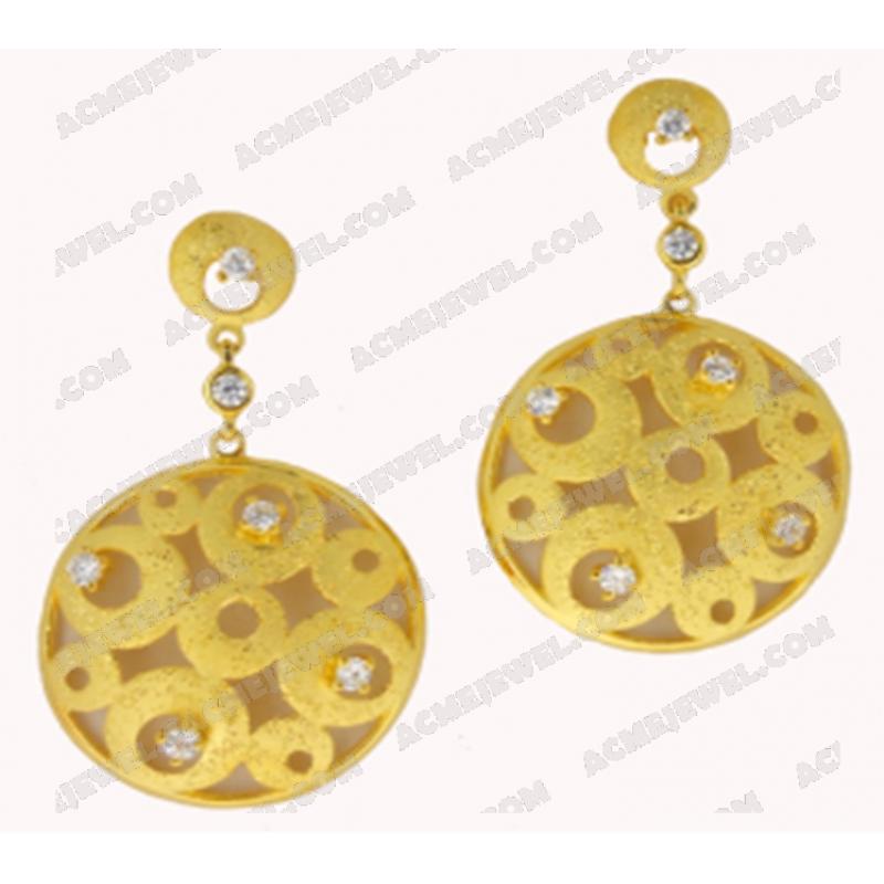 Earrings Silver / Brass  3-tone(gold plating / matt gold plating / sparkling finishing)