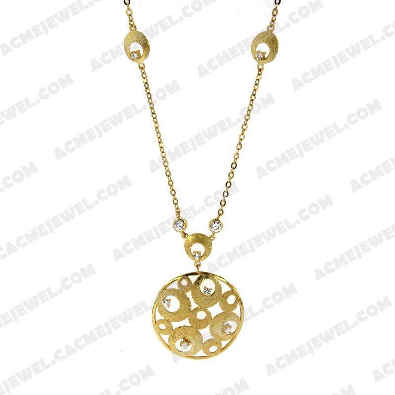 Necklace Silver / Brass  3-tone(gold plating / matt gold plating / sparkling finishing)