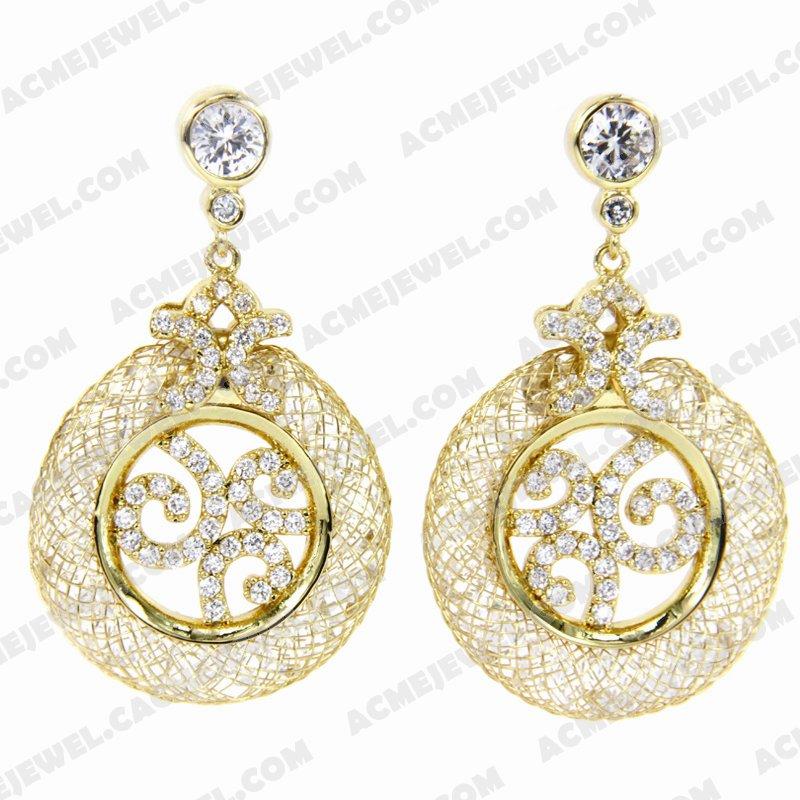 Earrings 925 Sterling Silver  Gold 