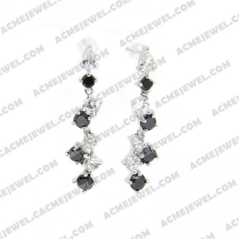 Earrings 925 Sterling Silver  Rhodium 