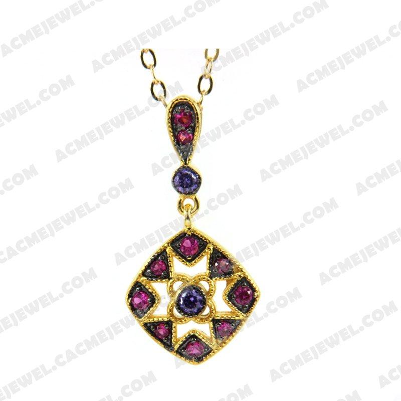 Pendants 925 Sterling Silver 2-tone Rose gold and black rhodium