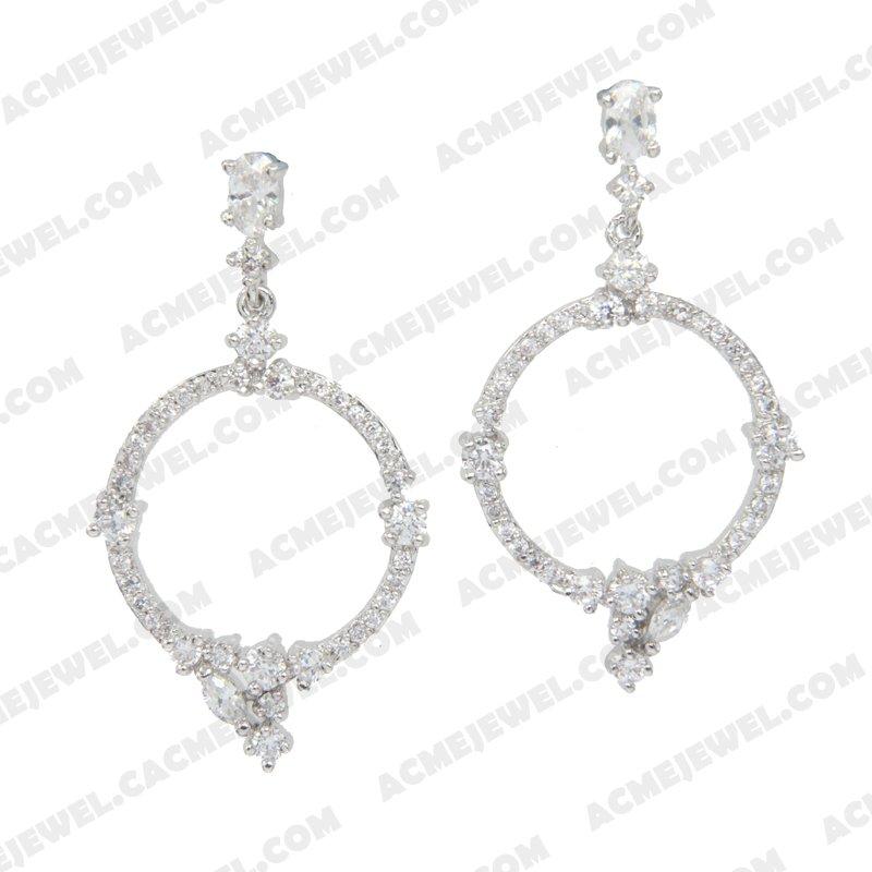 Earrings 925 Sterling Silver  Rhodium 