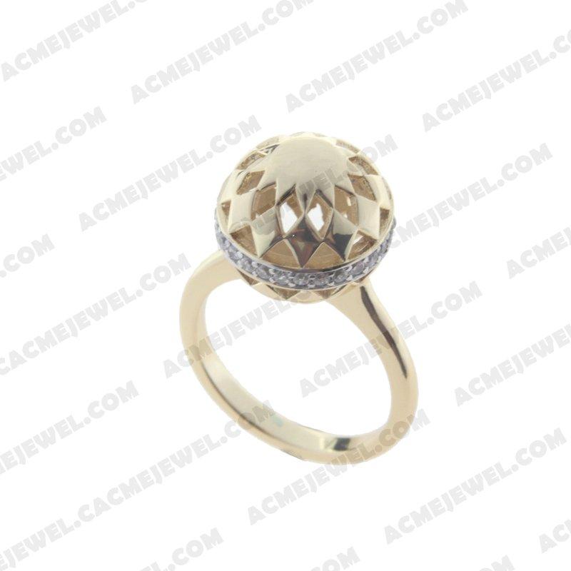 Rings 925 Sterling Silver 2-tone Rhodium and gold