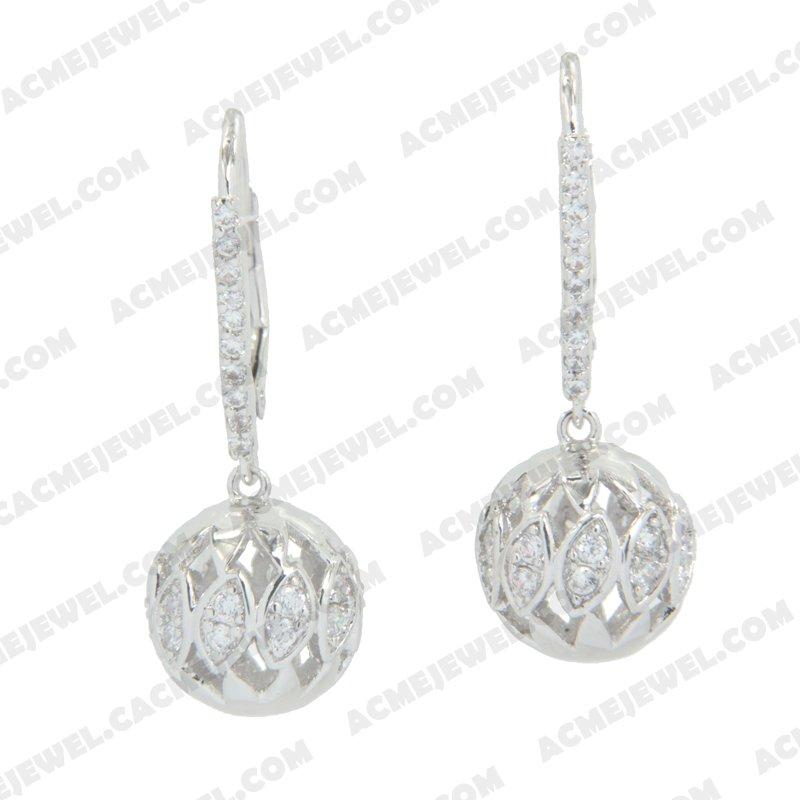 Earrings 925 Sterling Silver  Rhodium 