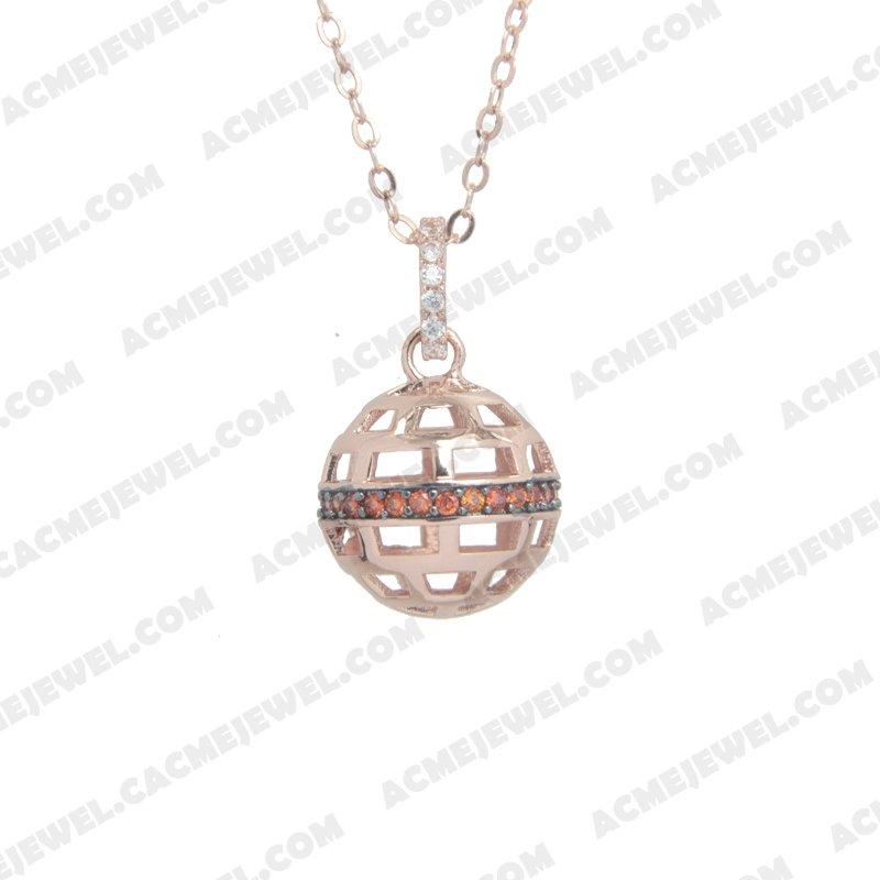 Pendants 925 Sterling Silver 2-tone Rose gold and black rhodium