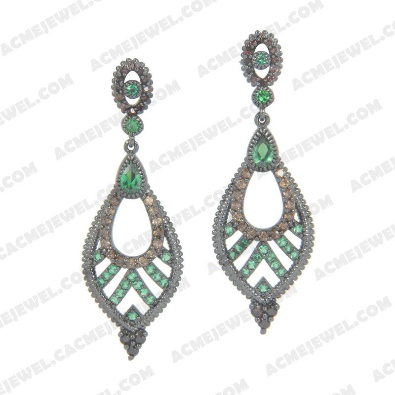 Earrings 925 Sterling Silver  Black rhodium 