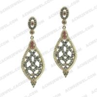   Earrings 925 Sterling Silver 2-tone Gold and black rhodium