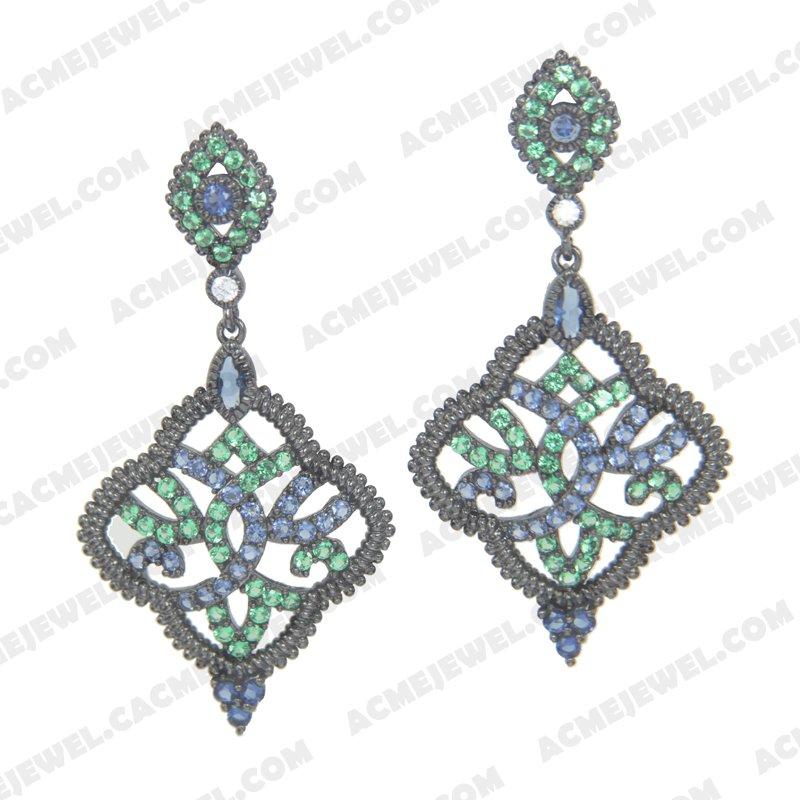 Earrings 925 Sterling Silver  Black rhodium 