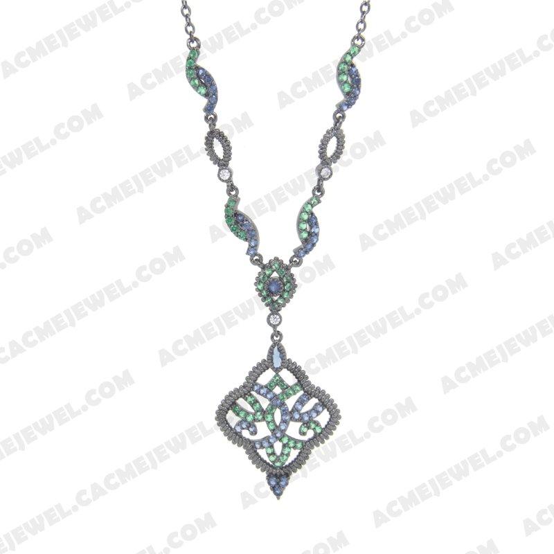 Necklace 925 Sterling Silver  Black rhodium 