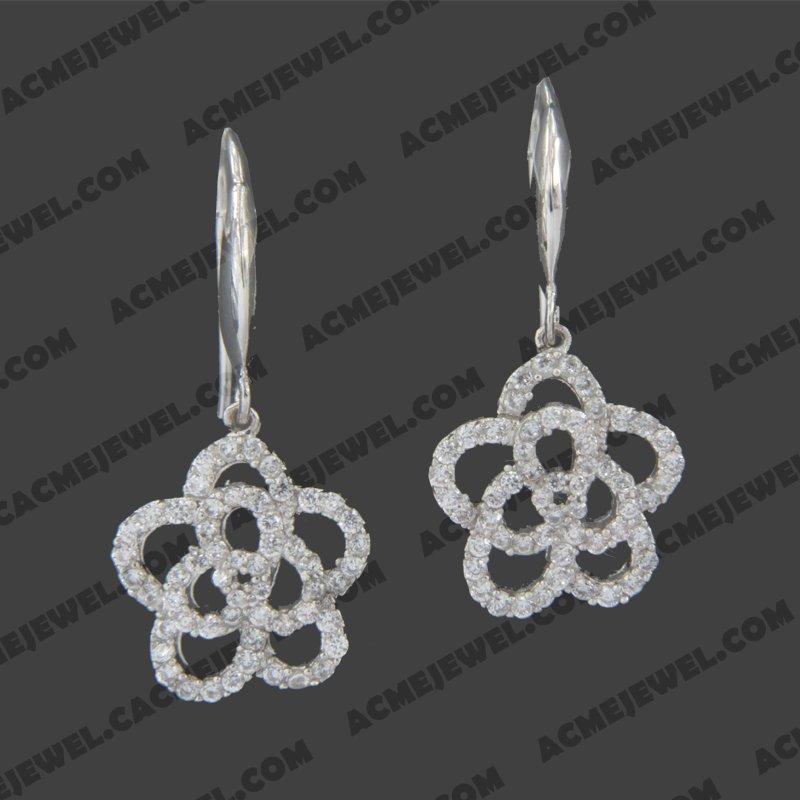 Earrings 925 sterling silver   Rhodium 
