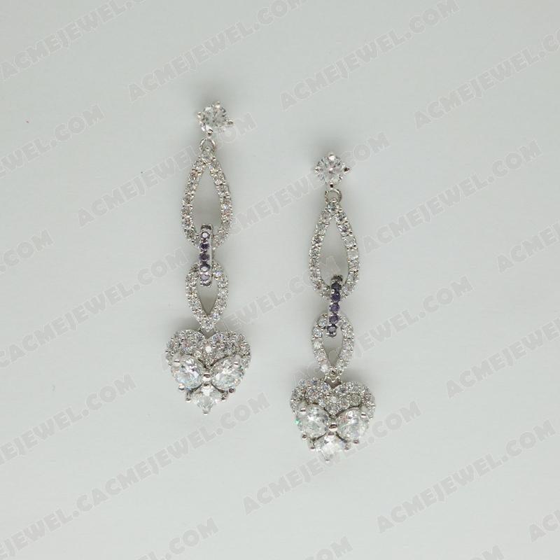 Earrings 925 sterling silver   Rhodium 
