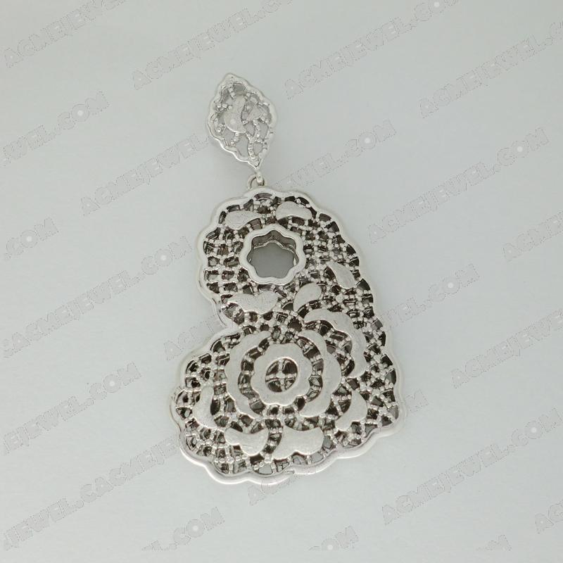 Pendants 925 sterling silver  2-tone Rhodium and rhodium (sand finishing)