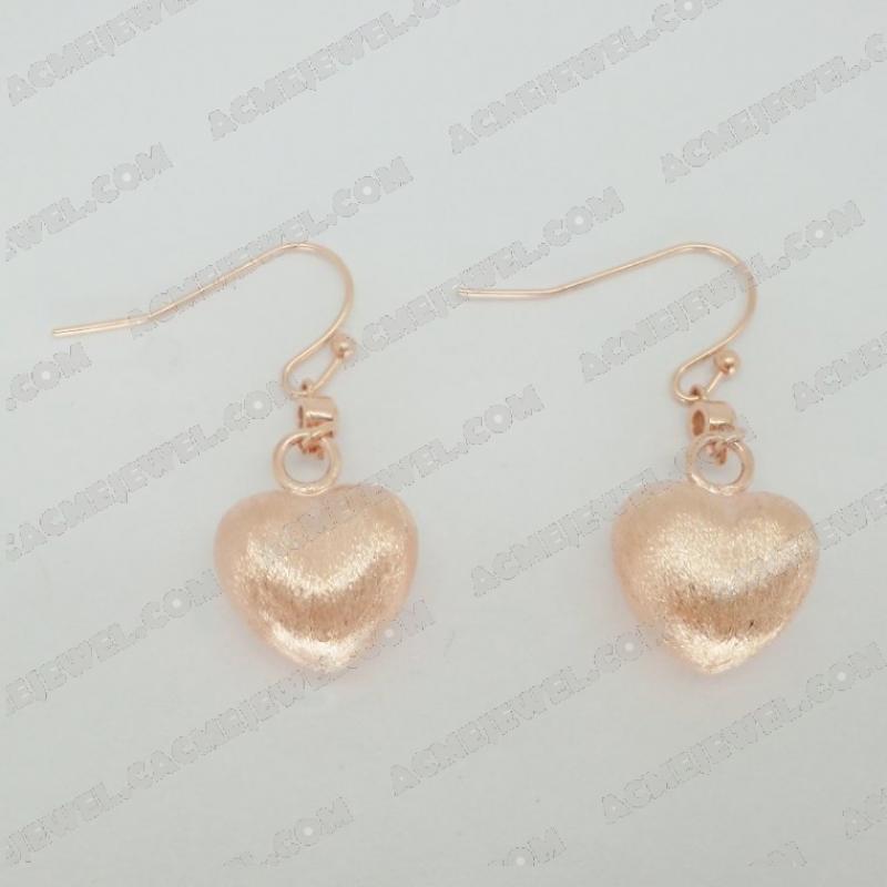 Earrings 925 sterling silver  2-tone Rose gold and rose gold (sand finishing)