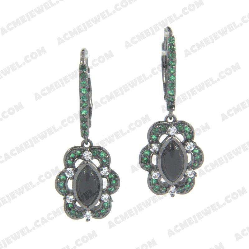 Earrings 925 sterling silver   Black Rhodium 