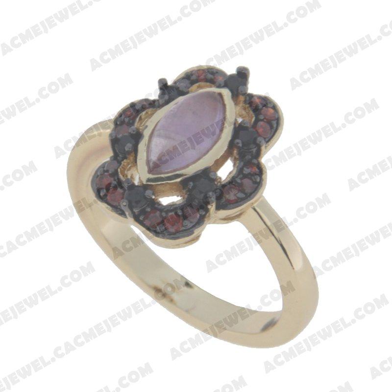 Rings 925 sterling silver  2-tone Gold and black rhodium