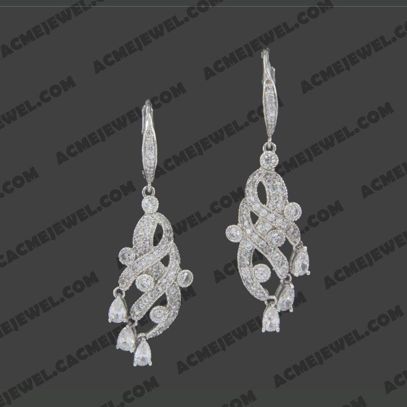 Earrings 925 sterling silver   Rhodium 