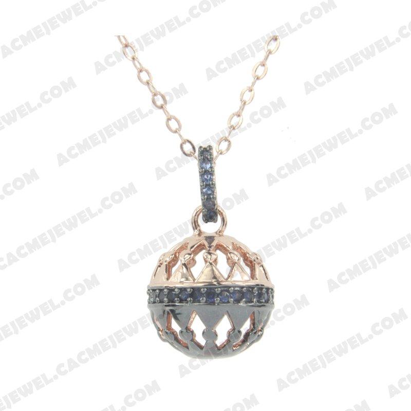 Pendants 925 sterling silver  2-tone Rose gold and black rhodium