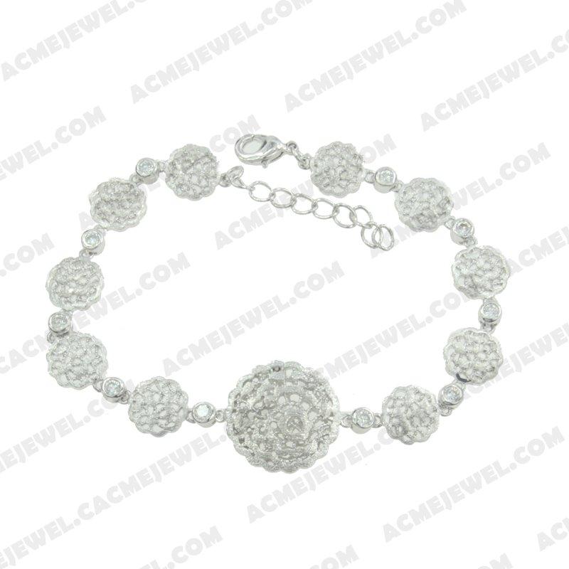 Bracelets & Bangles 925 sterling silver  2-tone Rhodium and rhodium (sand finishing)