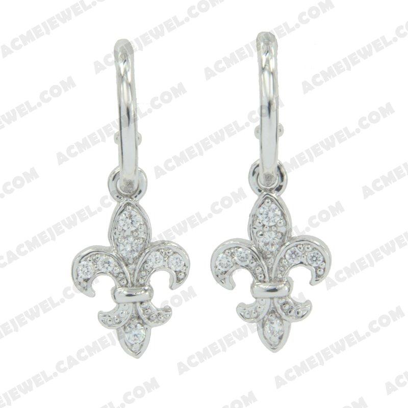 Earrings 925 sterling silver   Rhodium 