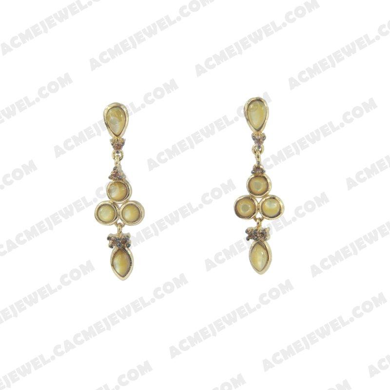 Earrings 925 sterling silver  2-tone Gold and black rhodium