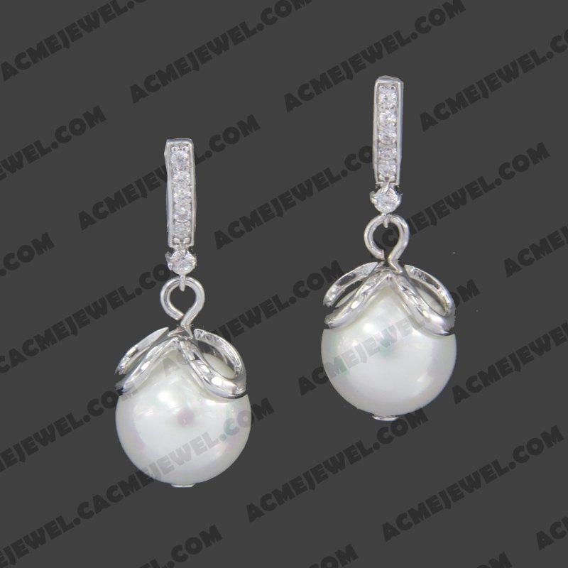 Earrings 925 sterling silver   Rhodium 