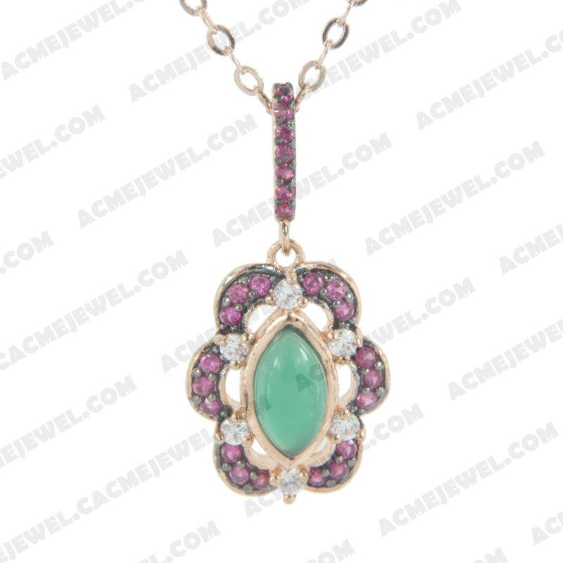 Pendants 925 sterling silver  2-tone Rose gold and black rhodium