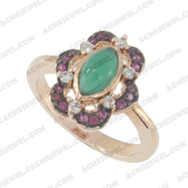 Rings 925 sterling silver  2-tone Rose gold and black rhodium