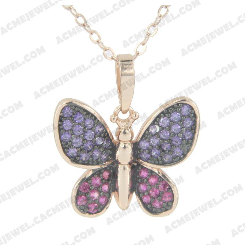 Pendants 925 sterling silver  2-tone Rose gold and black rhodium