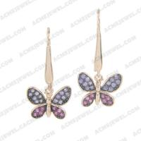   Earrings 925 sterling silver  2-tone Rose gold and black rhodium