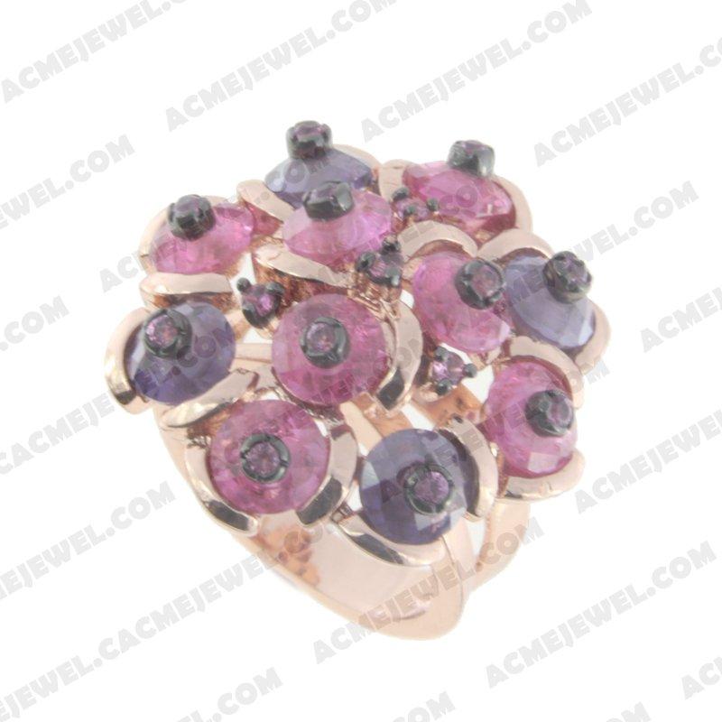 Rings 925 sterling silver  2-tone Rose gold and black rhodium