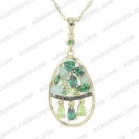   Pendants 925 Sterling Silver 2-tone Gold and black rhodium